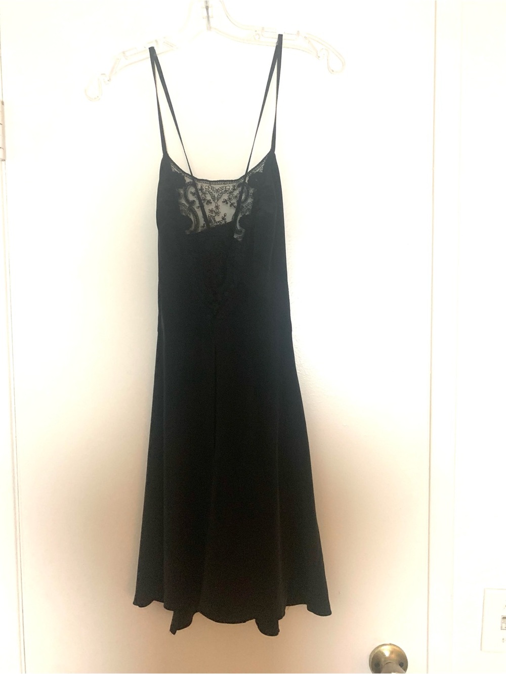 Carmella Black Silk Lace Mini Dress Backless